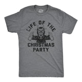 Mens Life of the Christmas Party T Shirt Funny Xmas Evil Krampus Partying Joke Tee for Guys