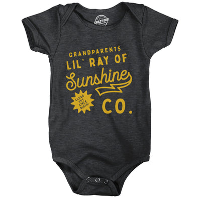 Grandparents Lil Ray Of Sunshine Baby Bodysuit Funny Cute Jumper For Infants