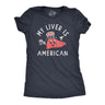 Womens My Liver Is American T Shirt Funny Fourth Of July Party Drinking Lovers Tee For Ladies