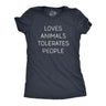 Womens Loves Animals Tolerates People T Shirt Funny Introverted Pet Lover Tee for Ladies