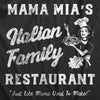 Womens Mama Mias Italian Family Restaurant T Shirt Funny Mothers Day Gift Tee For Ladies