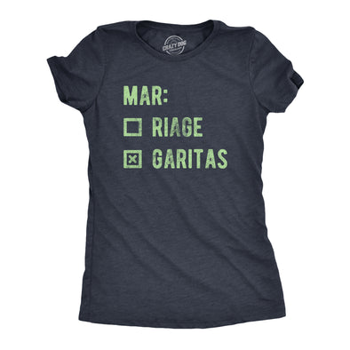 Womens Marriage Margaritas T Shirt Funny Checklist Drinking Married Joke Tee For Ladies