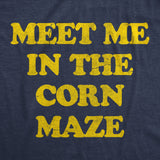 Womens Meet Me In The Corn Maze T Shirt Funny Halloween Fall Season Lovers Tee For Ladies