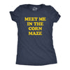 Womens Meet Me In The Corn Maze T Shirt Funny Halloween Fall Season Lovers Tee For Ladies