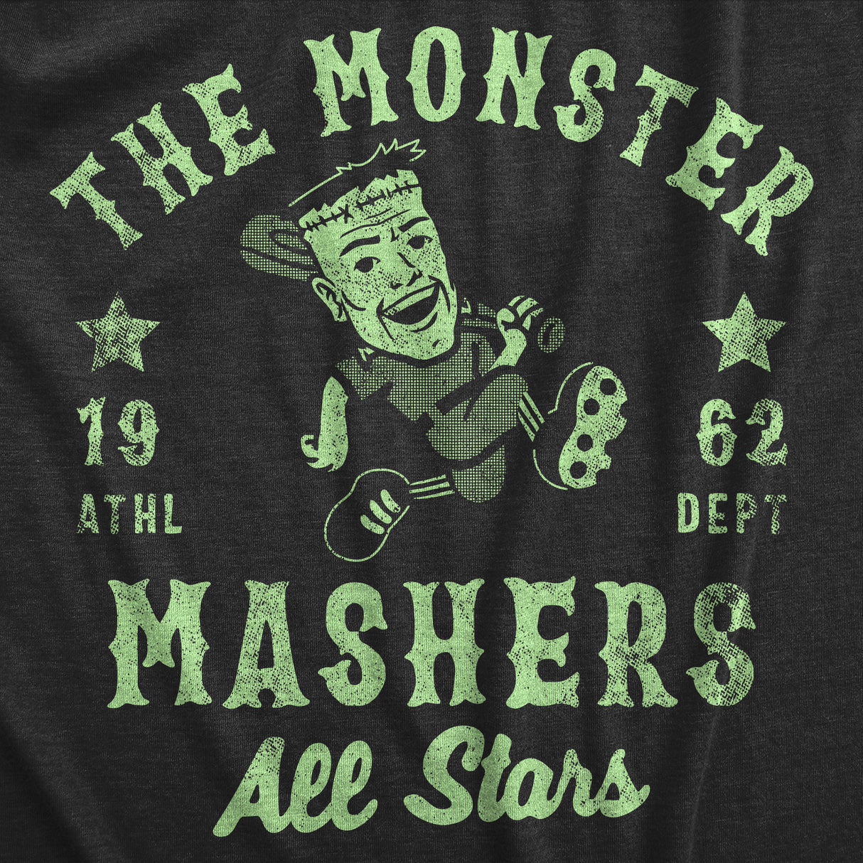Mens The Monster Mashers All Stars T Shirt Funny Halloween Baseball Team Tee for Guys