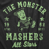 Mens The Monster Mashers All Stars T Shirt Funny Halloween Baseball Team Tee for Guys