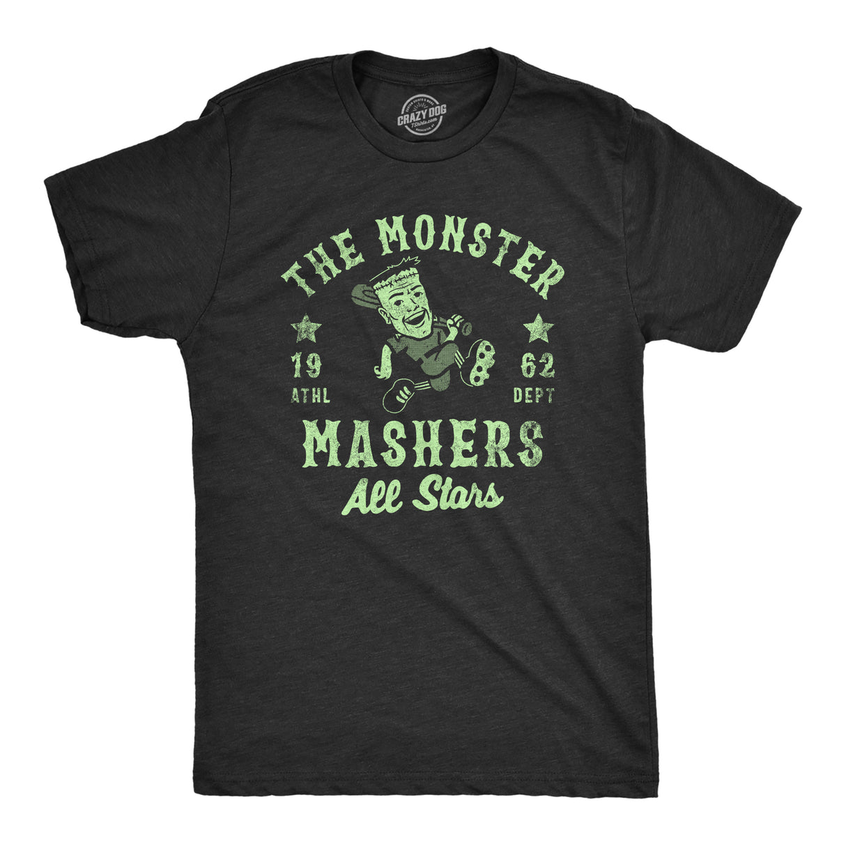Mens The Monster Mashers All Stars T Shirt Funny Halloween Baseball Team Tee for Guys