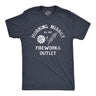 Mens Morning Missle Fireworks Outlet T Shirt Funny Fourth Of July Firecracker Sex Joke Tee for Guys