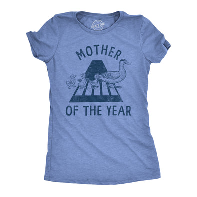 Womens Mother Of The Year T Shirt Funny Cute Momma Duck Street Crossing Tee For Ladies