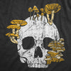 Mens Mushroom Skull T Shirt Fuuny Cool Dead Decaying Skeleton Shrooms Tee For Guys