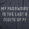 Mens My Password Is The Last Eight Digits Of Pi T Shirt Funny Nerdy Math Joke Tee For Guys