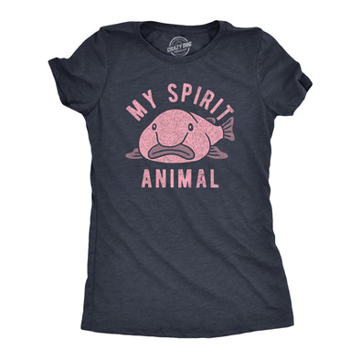 Womens My Spirit Animal T Shirt Funny Ugly Blobfish Joke Tee For Ladies