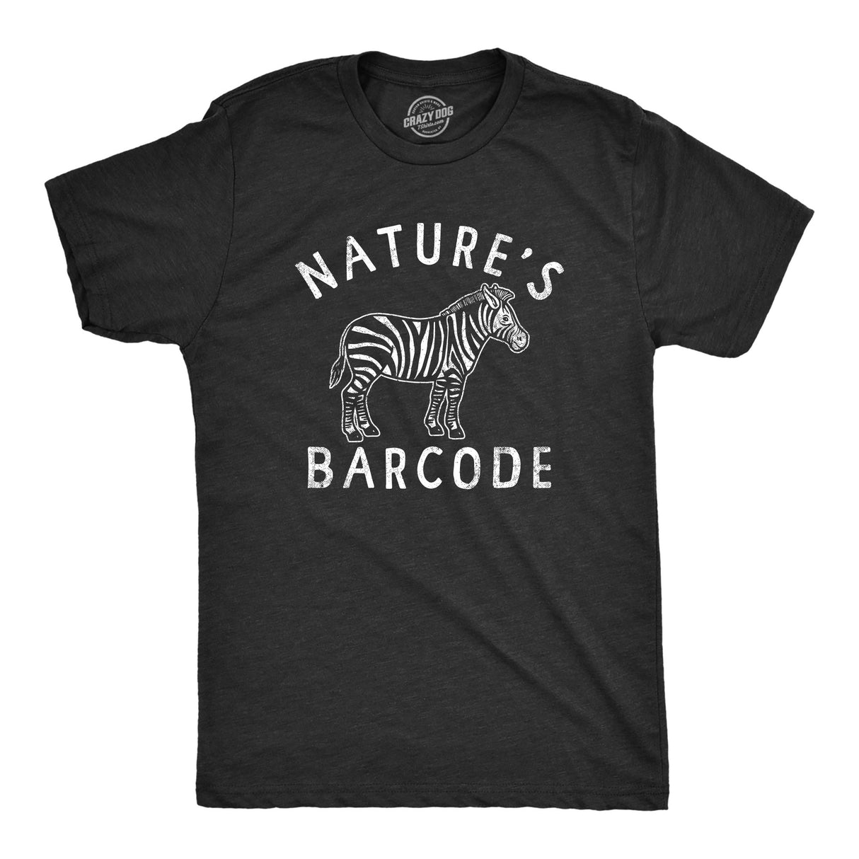 Mens Natures Barcode T Shirt Funny Zebra Stripes Joke Tee For Guys