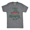 Mens The Naughty Elf T Shirt Funny Bad Behavior Xmas Elves Joke Tee For Guys