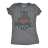 Womens The Naughty Elf T Shirt Funny Bad Behavior Xmas Elves Joke Tee For Ladies