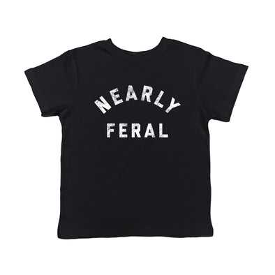 Toddler Nearly Feral T Shirt Funny Untamed Wild Animal Joke Tee For Young Kids