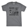 Mens Never Lost On A Dadventure T Shirt Funny Fathers Day Exciting Dad Tee For Guys