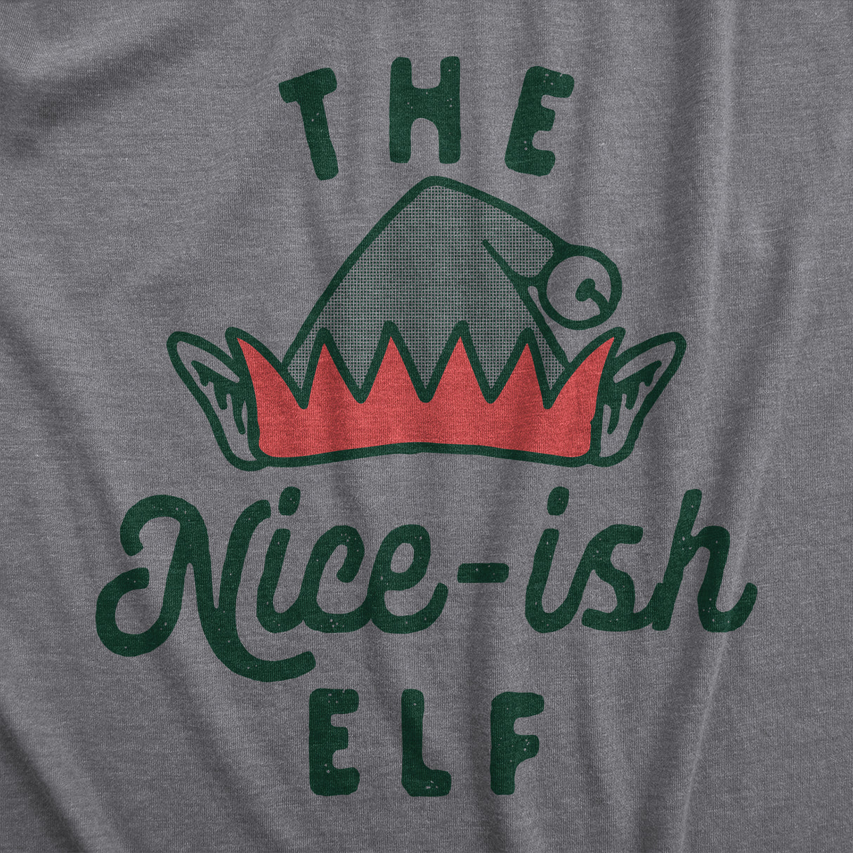 Womens The Nice Ish Elf T Shirt Funny Good Behavior Xmas Elves Joke Tee For Ladies