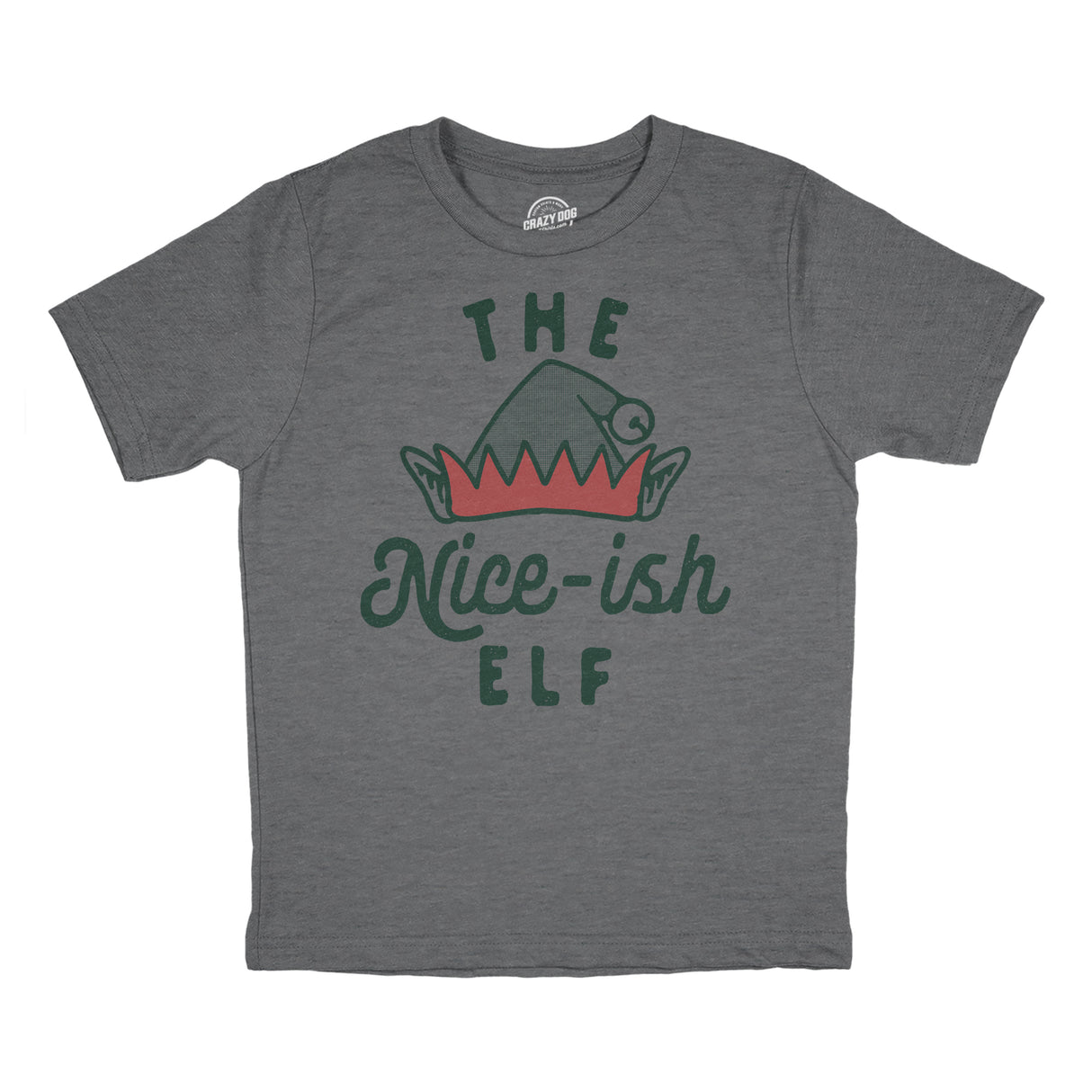 Youth The Nice Ish Elf T Shirt Funny Good Behavior Xmas Elves Joke Tee For Kids