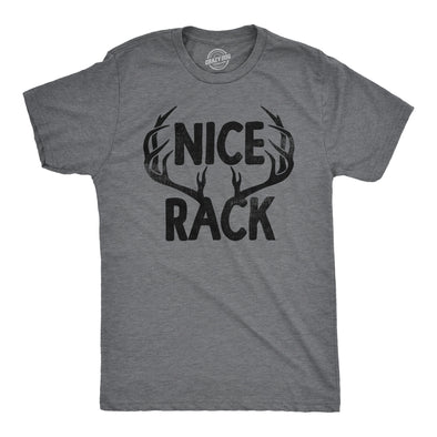 Mens Nice Rack T Shirt Funny Deer Hunter Antlers Joke Tee For Guys