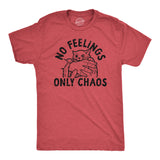 Mens No Feelings Only Chaos T Shirt Funny Crazy Insane Attacking Kitten Joke Tee For Guys