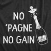 Mens No Pagne No Gain T Shirt Funny Drinking Party Champagne Lovers Tee For Guys