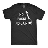 Mens No Pagne No Gain T Shirt Funny Drinking Party Champagne Lovers Tee For Guys