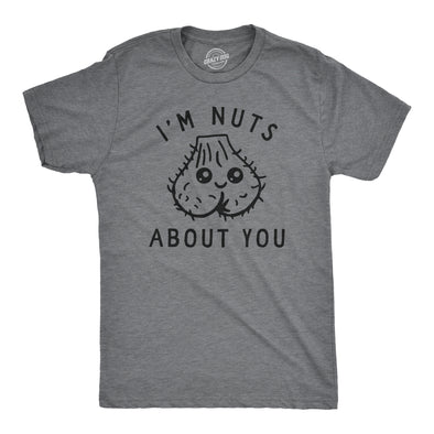 Mens Im Nuts About You T Shirt Funny Hairy Ball Sack Joke Tee For Guys