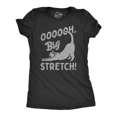 Womens OOOOOH Big Stretch T Shirt Funny Cozy Stretching Kitten Joke Tee For Ladies