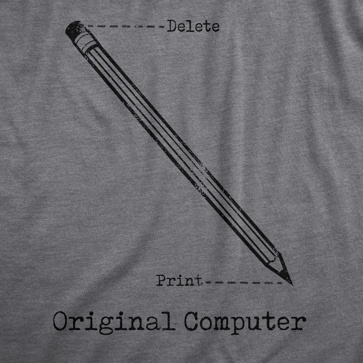 Mens Original Computer T Shirt Funny Pencil Eraser Analog Joke Tee For Guys