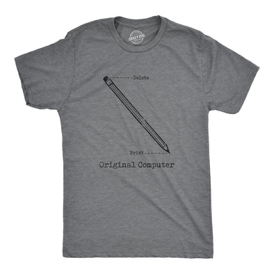 Mens Original Computer T Shirt Funny Pencil Eraser Analog Joke Tee For Guys