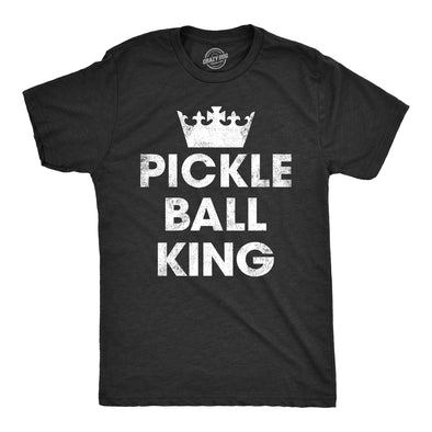 Mens Pickle Ball King T Shirt Funny Champion Pickleball Lovers Tee For Guys