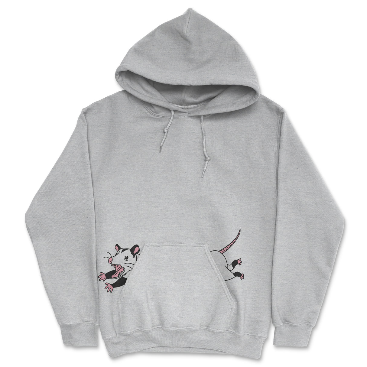 Possum Unisex Hoodie Funny Pocket Graphic Scared Opossum Hooded Sweatshirt