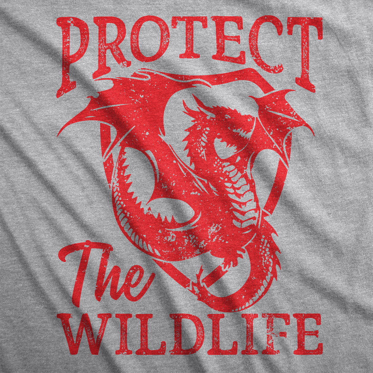 Mens Protect The Wildlife T Shirt Funny Fire Breathing Dragon Joke Tee For Guys