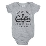 Professional Cuddler Baby Bodysuit Funny Sarcastic Graphic Novelty Jumper For Infants