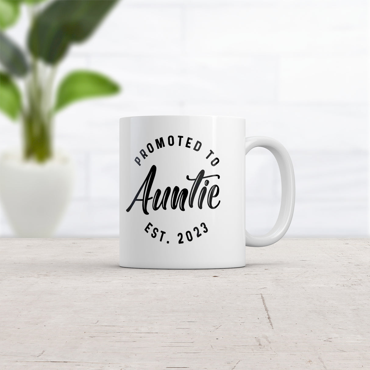 Promoted To Auntie 2023 Mug Funny Family Baby Announcement Coffee Cup Mug-11oz