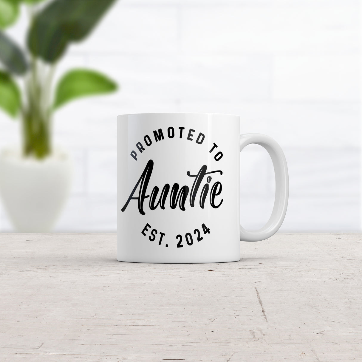 Promoted To Auntie 2024 Mug Funny Family Baby Announcement Coffee Cup Mug-11oz