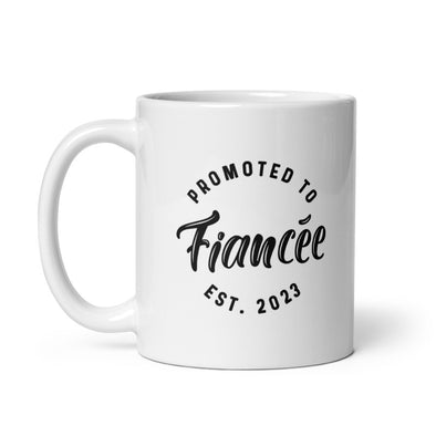 Promoted To Fiancee 2023 Mug Funny Family Wedding Announcement Coffee Cup-11oz