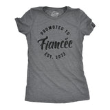 Womens Promoted To Fiancee Est. 2024 2023 or 2022 Tshirt Funny Wedding Engagement Graphic Tee