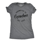 Womens Promoted To Grandma 2021 Tshirt Funny New Baby Family Graphic Tee