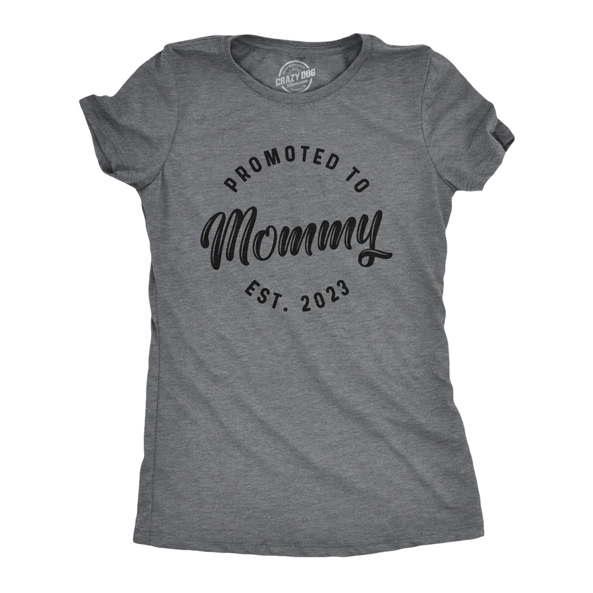 Womens Promoted To Mommy 2021 Tshirt Funny New Baby Family Graphic Tee