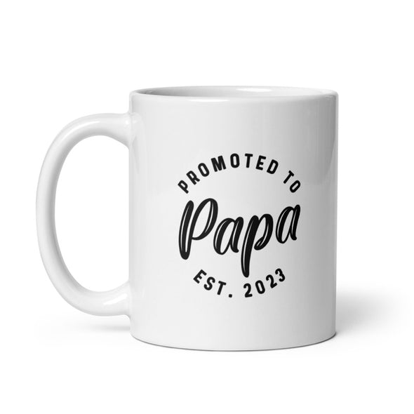 Promoted To Papa 2023 Mug Funny New Baby Family Graphic Coffee Cup-11oz
