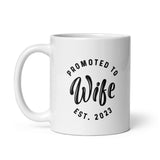 Promoted To Wife 2023 Mug Funny Family Wedding Announcement Coffee Cup-11oz