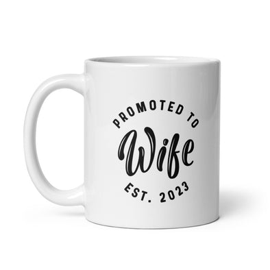 Promoted To Wife 2023 Mug Funny Family Wedding Announcement Coffee Cup-11oz