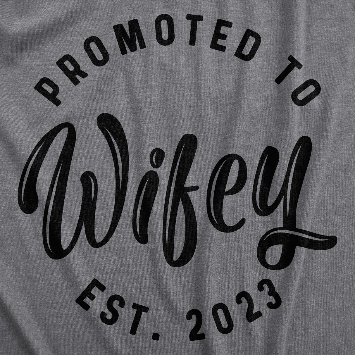 Crazy Dog Womens Promoted To Wifey Est. 2024 2023 or 2022 Graphic T Shirt Wedding Engagement Tee