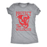 Womens Protect The Wildlife T Shirt Funny Fire Breathing Dragon Joke Tee For Ladies