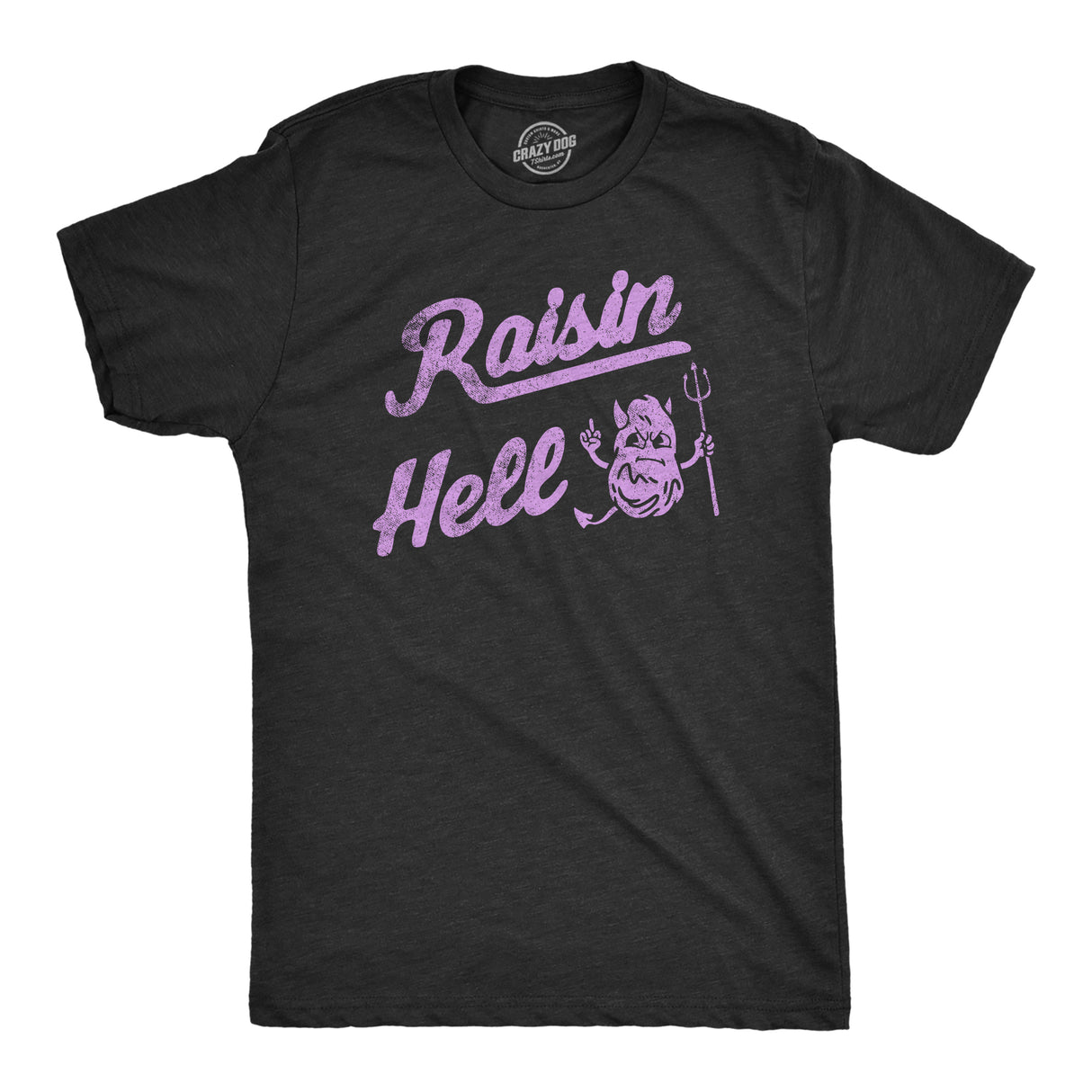 Mens Raisin Hell T Shirt Funny Evil Devil Fruit Joke Tee for Guys