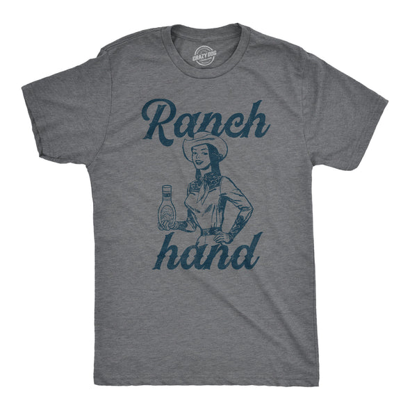 Mens Ranch Hand T Shirt Funny Farm Rancher Dressing Joke Tee For Guys