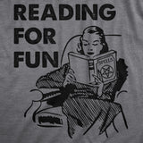 Mens Reading For Fun T Shirt Funny Witch Spell Book Joke Tee For Guys