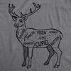 Womens Reindeer Meat Cuts T Shirt Funny Xmas Deer Hunter Butcher Joke Tee For Ladies